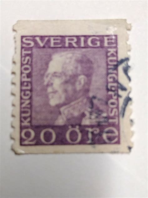 sweden king gustav   ore stamp violet  oere  rare sverige ebay