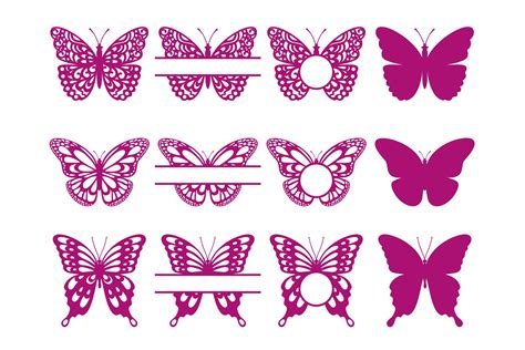 butterfly svg butterfly monogram frame butterfly template