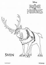 Sven Frozen Neiges Reine Coloring Coloriages Kristoff Renne Personagem Acariciando sketch template