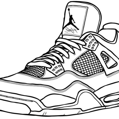 drawing jordans shoes coloring pages sketch coloring page