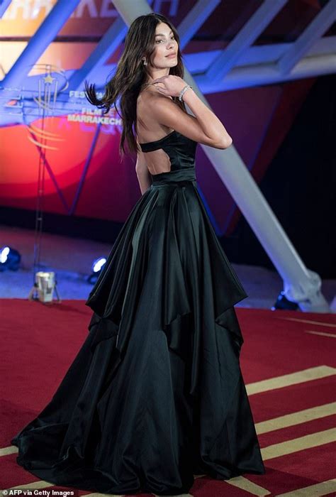 camila morrone dons black gown at the marrakech international film