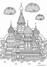 Coloring Basils Moscow Cathedral St Gratuites Coloringart sketch template