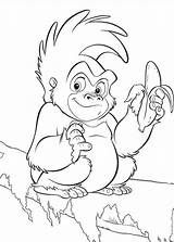 Tarzan Gorilla Coloring Pages Terk Baby Disney Print Little Drawing Banana Eat Printable Kids Colouring Sheets Sheet Clip Color Monkey sketch template
