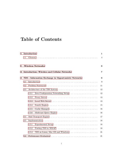 table  contents  dissertation