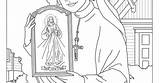Faustina St Coloring Divine Catholic Mercy sketch template