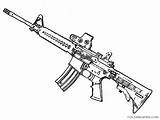 Coloring Rifle Gun Pages Weapon Assault Guns Printable M16 Fortnite Sheets Template Machine Vapen Print Outline Bilder 453px Choose Board sketch template