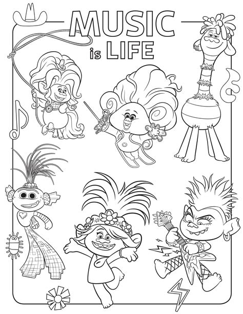 trolls world  coloring pages youloveitcom