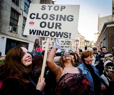 Amsterdam Prostitutes Protest Closure Of Their Windows