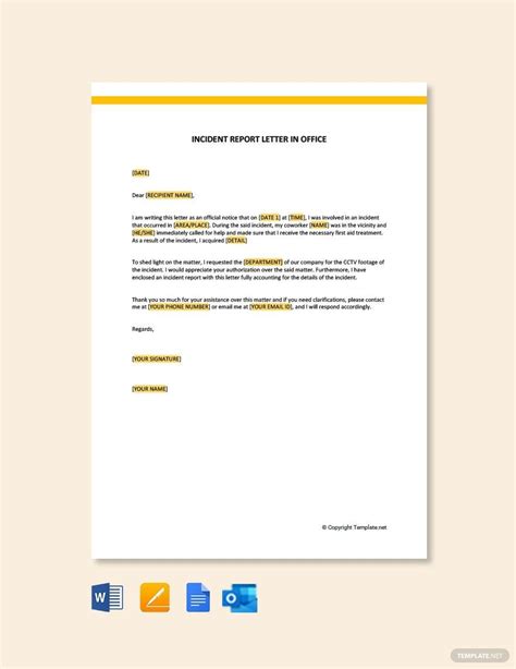 peerless tips  incident report format letter general professional