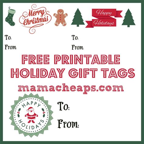 printable holiday gift tags great  magazines  mama cheaps