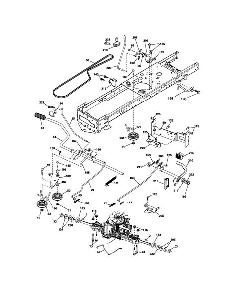 ground drive diagram parts list  model  craftsman parts riding mower tractor parts