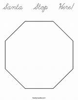 Octagon Sign Cursive Favorites sketch template