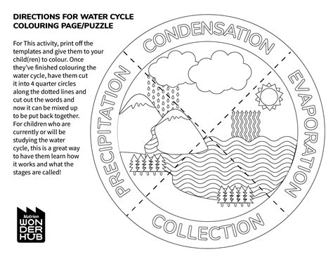 water cycle colouring pages puzzle wonderhub