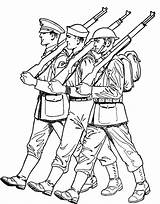 Marching Soldiers Clipart Cliparts Veterans Coloring Library sketch template