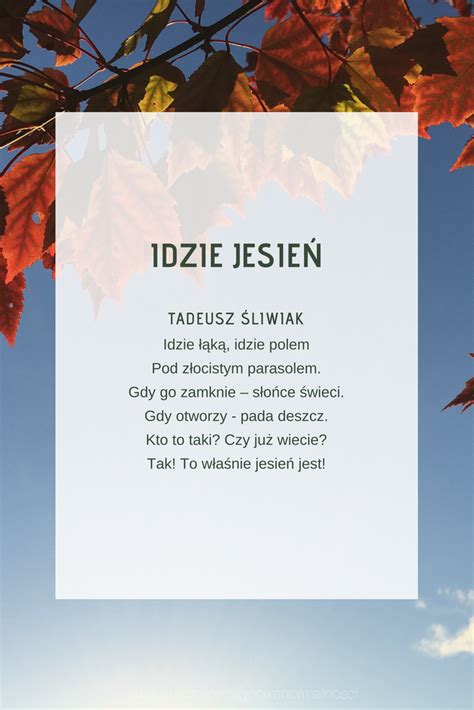 krotkie wiersze  jesieni swiatcytatow art