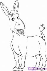 Donkey Shrek Dragoart Burro Colorear Cartoons Colouring Dawn sketch template