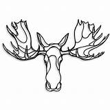 Moose Line Drawing Antlers Trophy Head Getdrawings Wall Paintingvalley sketch template