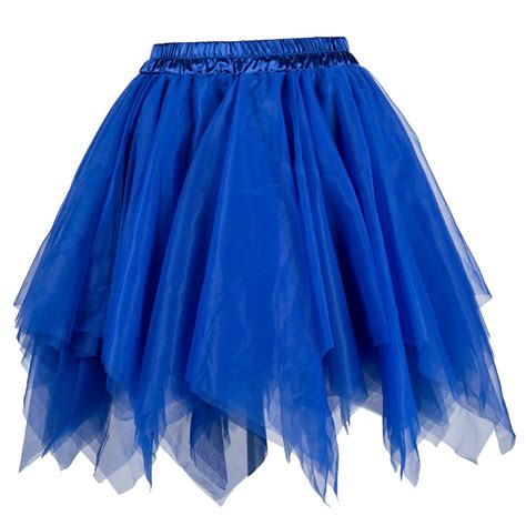 blue multilayered asymmetrical tulle women mini skirt sexy club wear