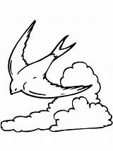 Coloring Pages Cloud Swallow Clouds Storm Getdrawings Drawing Birds Printable Recommended sketch template