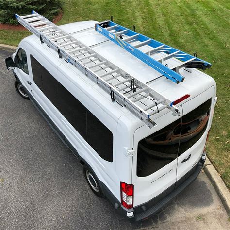 vantech heavy duty  bar commercial recreational ladder roof rack fits transit medium roof