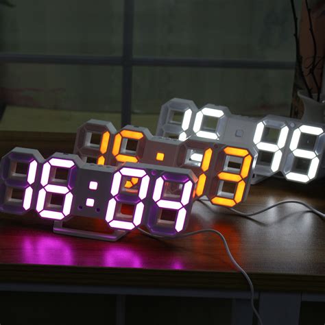 large modern digital led skeleton wall clock timer  hour display  gife sale banggoodcom