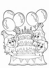 Verjaardag Feest Opa Jarig Jarige Ballonnen Taarten Feestje Taart Kaarsjes Oma Meisje Moeder Jongen Vandaag Kinderfeestje sketch template