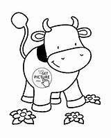 Coloring Cow Pages Baby Printable Kids Animal Cows Cattle Exercise Animals Small Cute Wuppsy Adults Farm Sketch Cartoon Color Drive sketch template