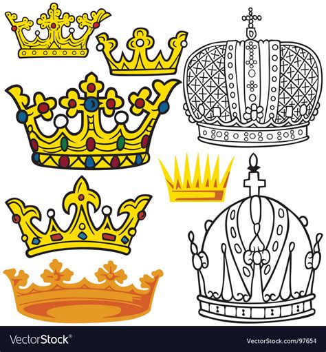 royal crowns royalty free vector image vectorstock