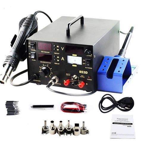smd soldering rework station hot air gun dc power supply portable  ebay