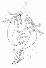 Elsa Anna Ariel Coloring Mermaid Pages Lineart Deviantart Tosca Paola Frozen Colouring Disney Line Kids Princess Printable Para Mermaids Coloriage sketch template