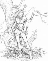 Mage Coloring Fantasy Deviantart Woodland Adult Character Pages Drawing Drawings Colouring Staino Female Sheets Color Dungeons Dragons Printable Characters Line sketch template