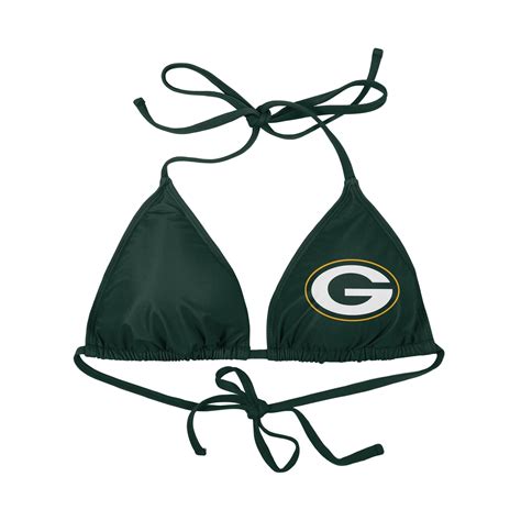 Green Bay Packers Nfl Womens Solid Logo Bikini Top