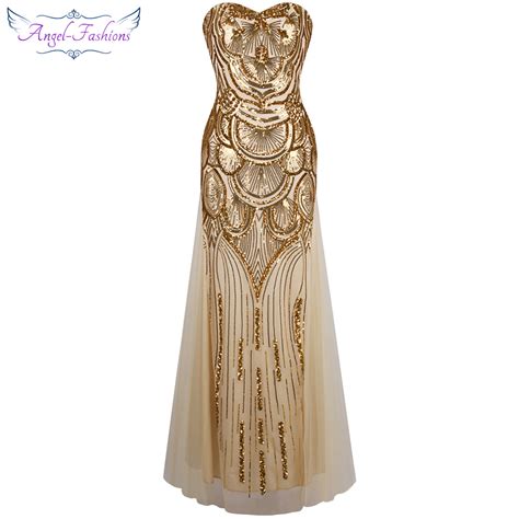 angel fashions women gold sweetheart sequin flapper masquerade dress