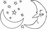 Moon Coloring Pages Crescent Printable Kids Angry Fantasy Phases Color Broken Getcolorings Stars Print sketch template