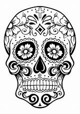 Muertos Los Coloring El Dia Día Skull Dead Pages sketch template