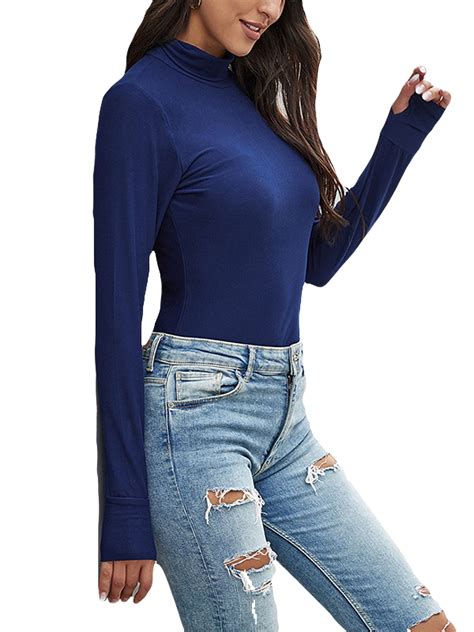 women fall winter high collar  shirts  sports fashion long sleeve