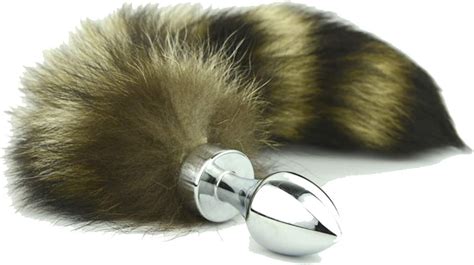 pingmindian salable faux fox tail silver anal plug