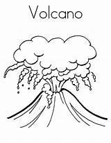 Coloring Kids Volcano Pages sketch template