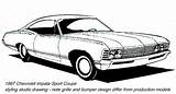 Impala 1967 Clipart 67 Chevrolet Sketch Chevy Coloring Drawings 1965 Drawing Cars Car Cargurus Pages Supernatural Gm Body Ss Lowrider sketch template