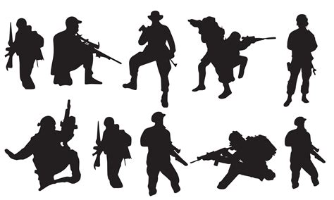 army soldier vector illustration design silhouette black  white