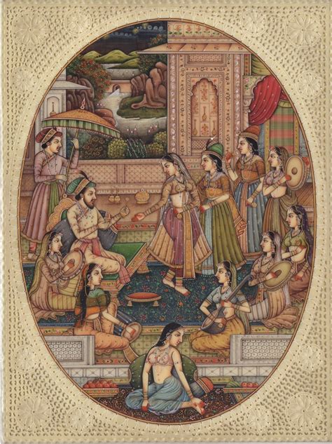Mughal Miniature Painting Handmade India Moghul Empire