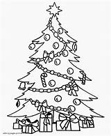Christmas Tree Coloring Colouring Pages Printable Holiday sketch template