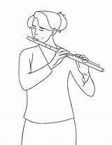 Coloring Flute Getdrawings sketch template