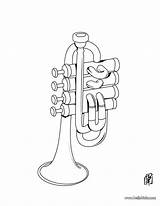 Trumpet Trompette Trompete Colorir Ausmalbilder Imprimer Hellokids Instrument Instrumente Coloriage Colorier Gitarre Musicais Instrumentos sketch template