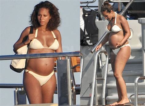 pictures of alicia keys pregnant in bikini on yacht honeymoon with swizz beatz popsugar celebrity