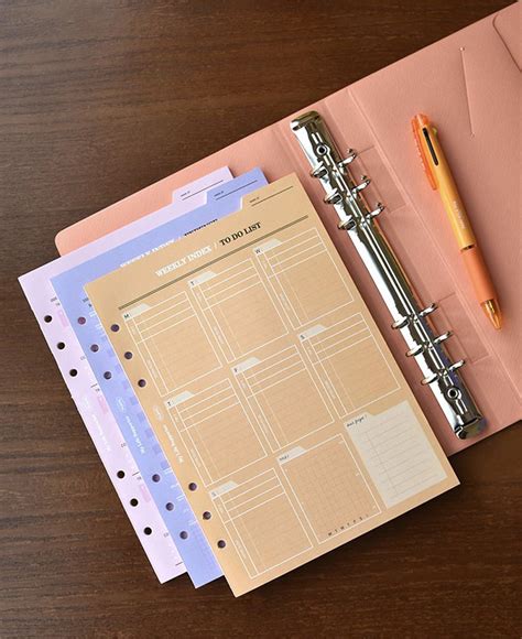 mochithings classy  ring  index planner refill