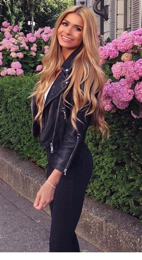 Beautiful Smile And Leather Jacket Inspiring Ladies Hair Styles