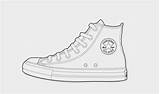 Converse Shoe Chucks Sneakers sketch template