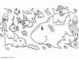 Sea Under Coloring Pages Creatures Printable Kids Adults sketch template