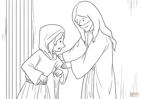 jesus heals  crippled woman   sabbath luke   coloring